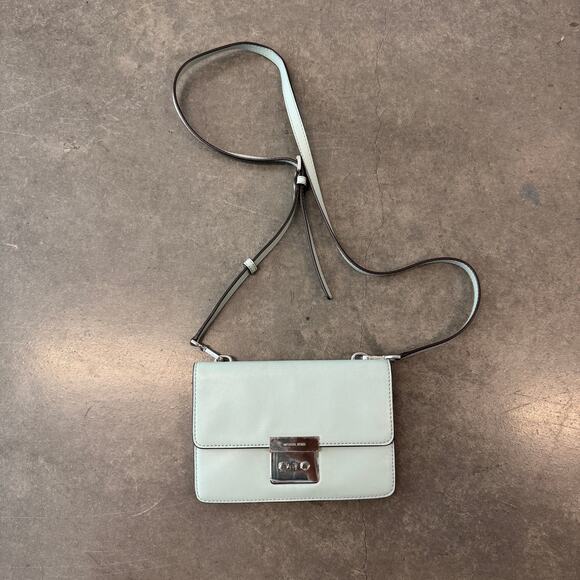 Michael Kors Mint Green Blue Sloan Crossbody Purse Bag Mini - Picture 1 of 6